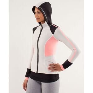 Lululemon Studio Surf Dune Black Bleached Coral Full Zip Up Hooded Jacket Size 6